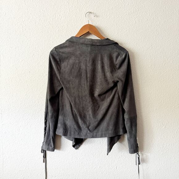Cupcakes and Cashmere Faux Suede Jacket Womens XS Gray Business Work Minimalist - Picture 2 of 6